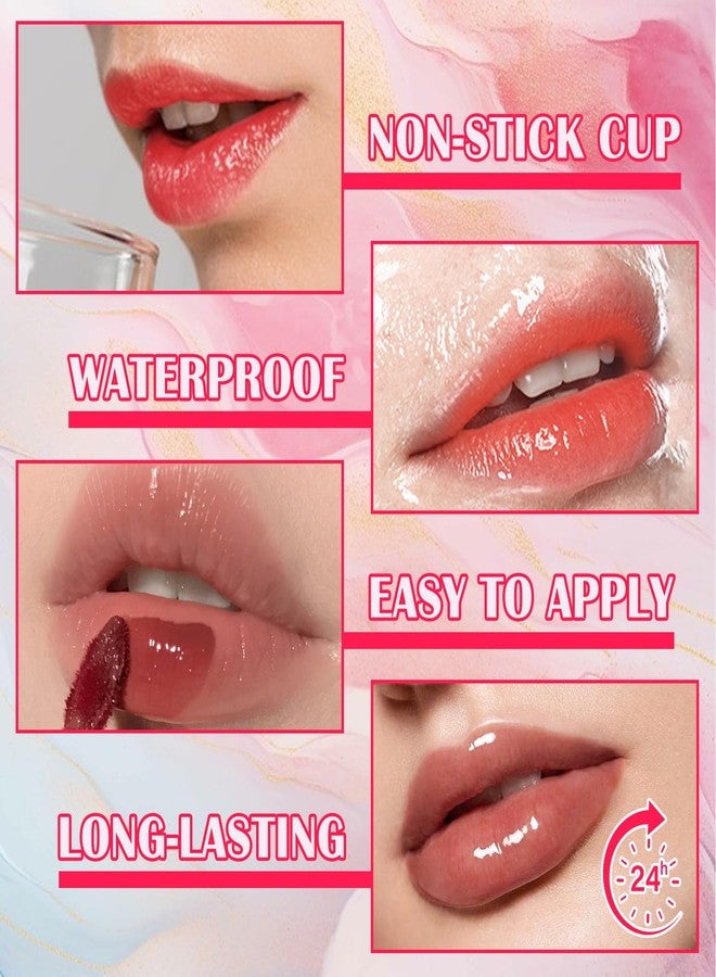 JunKuJK 6 Colors Lip Tint Stain Set,Mini Liquid Lipstick Moisturizing Long Lasting Plumping High Pigmented Lip Gloss Set,Lightweight Non-Stick Cup Matte Lipstick for Waterproof Cheek and Lip Tint Makeup A - Image 4